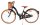 Schwarzes Damenfahrrad mit Korb und braunen Reifen und Sattel