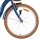 Blaues Fahrrad mit braunem Reifen und reflektierendem Element