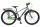 Mountainbike in Silber mit grünen Akzenten und Gepäckträger