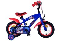 Blaues Kinderfahrrad mit roten Akzenten und...