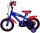 Blaues Kinderfahrrad mit roten Details und Stützrädern