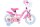 Rosa Kinderfahrrad mit Korb, Aufklebern und Stützrädern