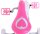 Rosa Kinderrad-Sattel mit Herzmotiv und pinken Pedalen