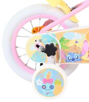 Buntes Kinderfahrrad mit pinken Reifen und Disney-Motiv
