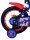 Buntes Kinderfahrrad mit Sonic-Motiv und Stützrädern