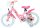 Rosa Kinderfahrrad mit weißen Reifen und Korb vorne