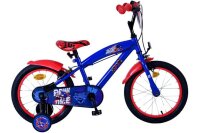 Blaues Kinderfahrrad mit roten Akzenten und sportlichem...