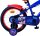 Blaues Kinderfahrrad mit rotem Sattel und buntem Kettenkasten
