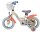 Kinderfahrrad in Creme mit orangefarbenen Akzenten und Korb vorne