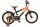 Schwarzes Kinderfahrrad mit orangefarbenen Akzenten und sportlichem Design