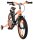Kinderfahrrad in Schwarz und Orange mit Stützrädern und sportlichem Design