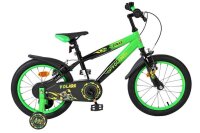 Schwarzes und grünes Kinderfahrrad mit...