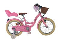 Rosa Kinderfahrrad mit Korb, Sattel und...
