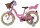 Rosa Kinderfahrrad mit Korb, Sattel und Stützrädern