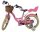 Rosa Kinderfahrrad mit Korb, Sattel und stabilen Reifen