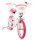 Kinderfahrrad in Pink mit Einhornmotiv und Korb vorne