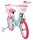 Kinderfahrrad in Pink und Blau mit Einhorn-Motiven und Korb