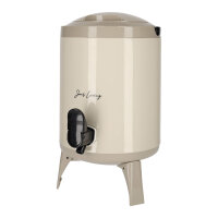 JENS Living Saftspender Set mit 4 Bechern & Ständer | 4L Getränkespender für Party, Garten & Buffet | Robuste Glaskaraffe / Wasserspender