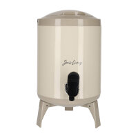 JENS Living Saftspender Set mit 4 Bechern & Ständer | 4L Getränkespender für Party, Garten & Buffet | Robuste Glaskaraffe / Wasserspender