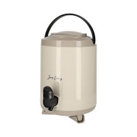 JENS Living Saftspender Set mit 4 Bechern & Ständer | 4L Getränkespender für Party, Garten & Buffet | Robuste Glaskaraffe / Wasserspender