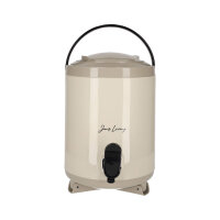 JENS Living Saftspender Set mit 4 Bechern & Ständer | 4L Getränkespender für Party, Garten & Buffet | Robuste Glaskaraffe / Wasserspender