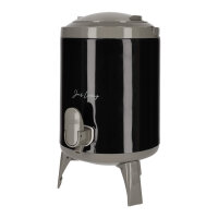JENS Living Saftspender Set mit 4 Bechern & Ständer | 4L Getränkespender für Party, Garten & Buffet | Robuste Glaskaraffe / Wasserspender