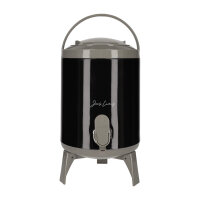 JENS Living Saftspender Set mit 4 Bechern & Ständer | 4L Getränkespender für Party, Garten & Buffet | Robuste Glaskaraffe / Wasserspender