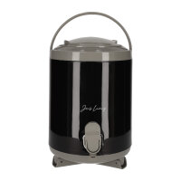 JENS Living Saftspender Set mit 4 Bechern & Ständer | 4L Getränkespender für Party, Garten & Buffet | Robuste Glaskaraffe / Wasserspender