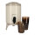 JENS Living Saftspender Set mit 4 Bechern & Ständer | 4L Getränkespender für Party, Garten & Buffet | Robuste Glaskaraffe / Wasserspender