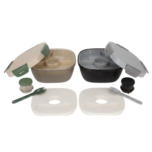 NORLÄNDER Lunchbox mit Kühlelement Zion – Ausgiebige Frische für unterwegs, Büro & Schule mit Trennwand, Snack-Fach & Spork