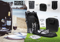 NORLÄNDER Picknickrucksack für 2 Personen – Komplettes Besteckset, Teller, Gläser, Schneidebrett & integriertes Kühlfach für Ausflüge & Outdoor