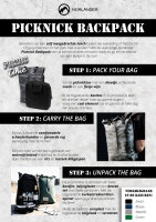 NORLÄNDER Picknickrucksack für 2 Personen – Komplettes Besteckset, Teller, Gläser, Schneidebrett & integriertes Kühlfach für Ausflüge & Outdoor