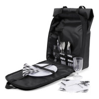 NORLÄNDER Picknickrucksack für 2 Personen – Komplettes Besteckset, Teller, Gläser, Schneidebrett & integriertes Kühlfach für Ausflüge & Outdoor