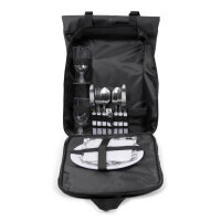 NORLÄNDER Picknickrucksack für 2 Personen – Komplettes Besteckset, Teller, Gläser, Schneidebrett & integriertes Kühlfach für Ausflüge & Outdoor