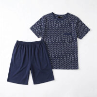 GIANVAGLIA Herren Pyjama Set Schlafanzug Shorty Zweiteilig Baumwolle Hausanzug Manner Nachtwasche Bequem Gemutlicht M-3XL