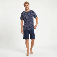 GIANVAGLIA Herren Pyjama Set Schlafanzug Shorty Zweiteilig Baumwolle Hausanzug Manner Nachtwasche Bequem Gemutlicht M-3XL