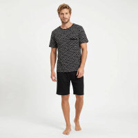 GIANVAGLIA Herren Pyjama Set Schlafanzug Shorty Zweiteilig Baumwolle Hausanzug Manner Nachtwasche Bequem Gemutlicht M-3XL