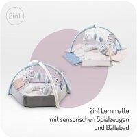 2-in-1 Lernmatte mit Spielbogen und Bällebad...