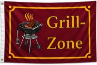 Flagge Grillzone 90x150 cm mit 2 Ösen