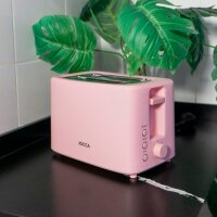 JOCCA Toaster Rosa 700W – 2 breite Schlitze, 7 Bräunungsstufen & Auftauen