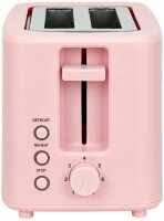 JOCCA Toaster Rosa 700W – 2 breite Schlitze, 7 Bräunungsstufen & Auftauen