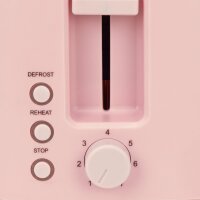 JOCCA Toaster Rosa 700W – 2 breite Schlitze, 7 Bräunungsstufen & Auftauen