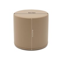 Runder Hocker in Beige mit 48 cm Durchmesser und 48 cm Höhe