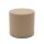 Runder Hocker in beige mit glatter, gepolsterter Oberfläche
