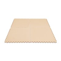 Beige Schaumstoffmatte mit Steckverbindungen, quadratische Form, vier Teile