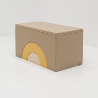 Beige Aufbewahrungstruhe mit gelbem,...