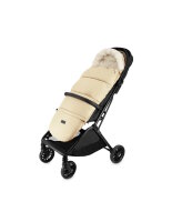 Schwarzer Kinderwagenfußsack mit Fellkragen und...
