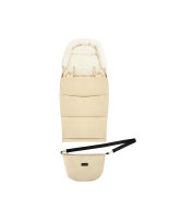 Schwarzer Fußsack mit Fellkragen und Ohren, 95 cm lang, 45 cm breit