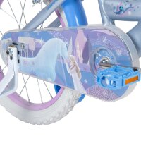 Bunt gestalteter Fahrradschutz mit Einhorn- und Prinzessinnenmotiv in Pastellfarben
