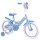 Kinderfahrrad in Blau mit lila Akzenten und stabilen Stützrädern